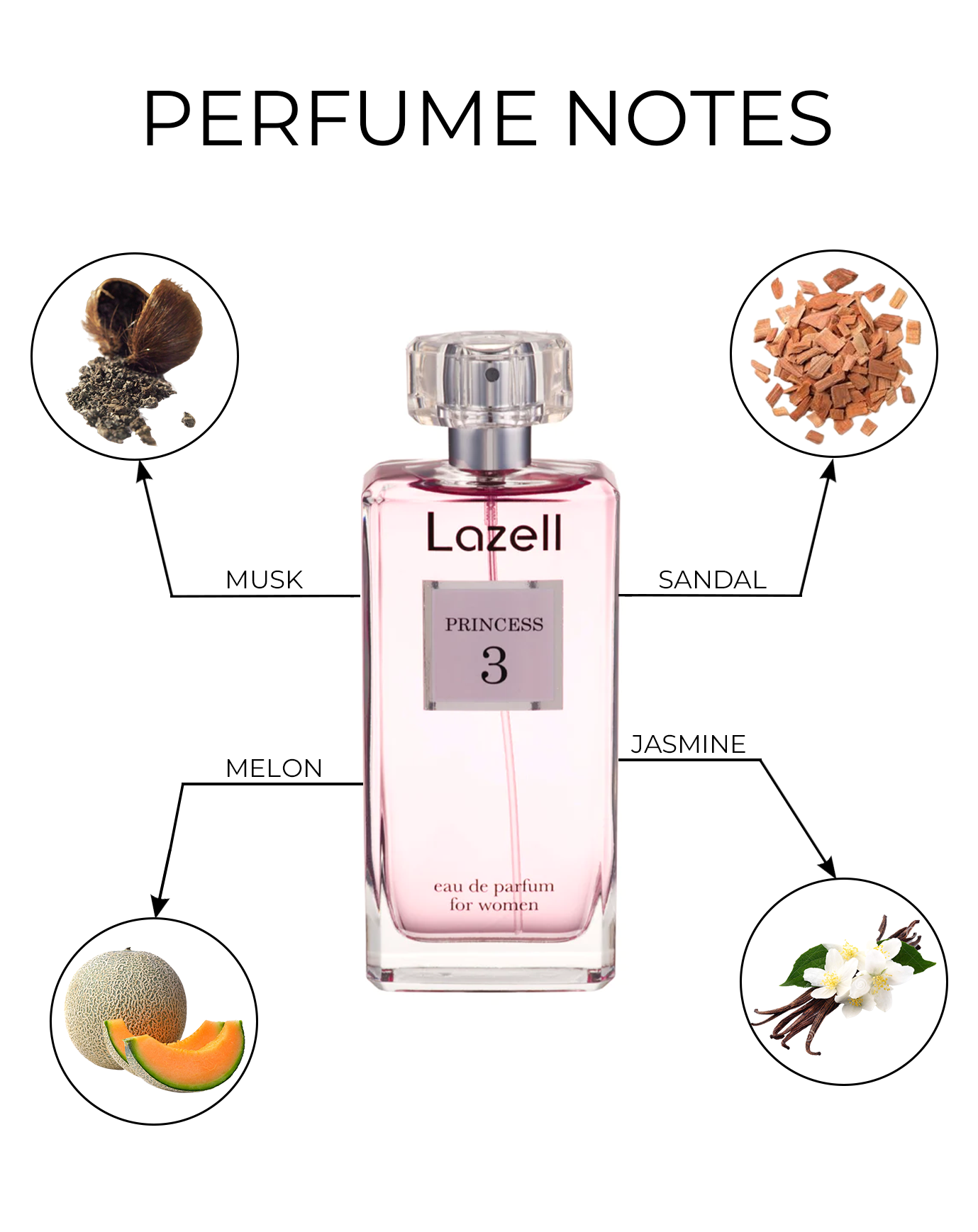 LAZELL PRINCESS 3 WOMEN EDP 3.4 OZ