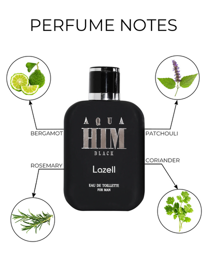 LAZELL AQUA HIM BLACK MEN EDT 100 ML