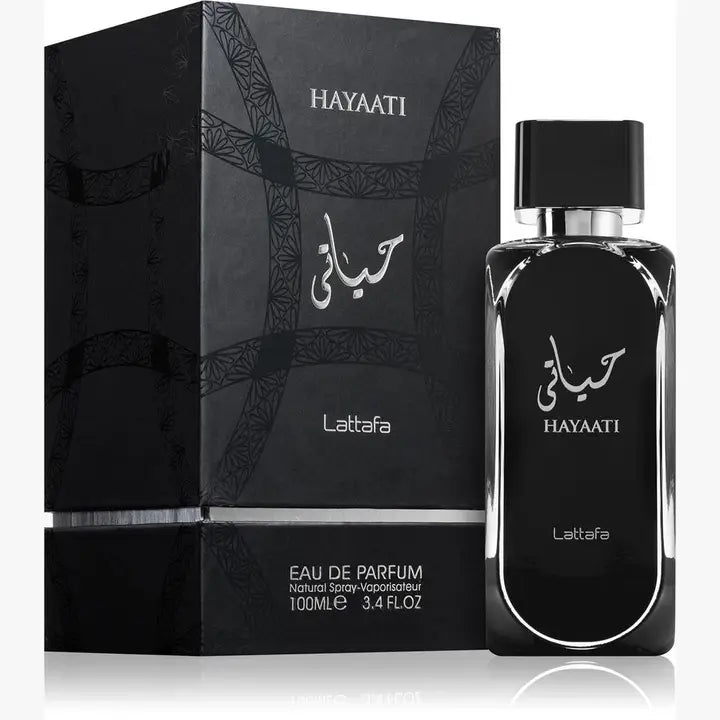 Lattafa Hayaati Black 3.4 oz/100 ml Eau de Parfum — Unisex 